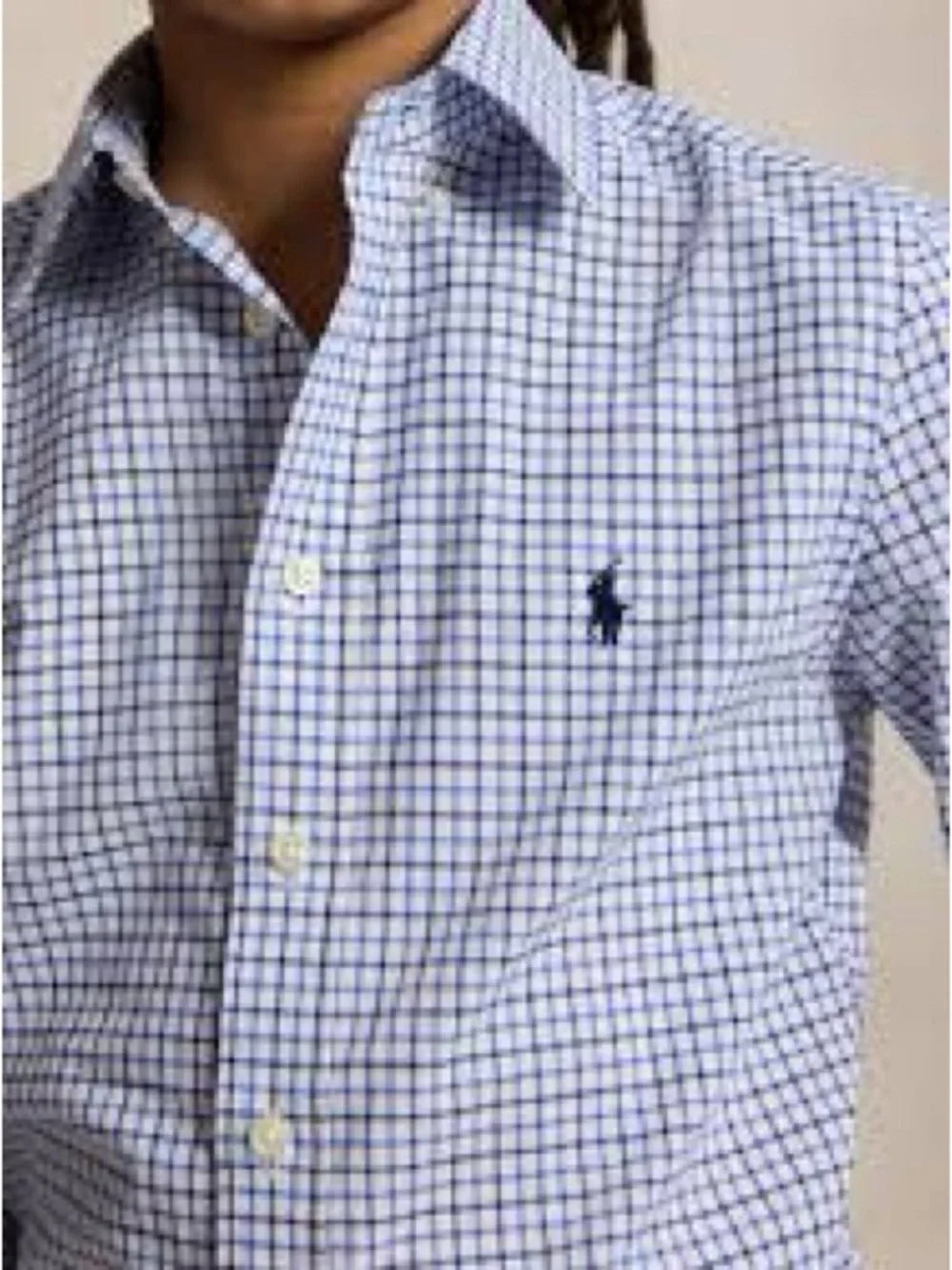 Ralph Lauren Boys Large 10/12 Blue Check Button-Down Shirt